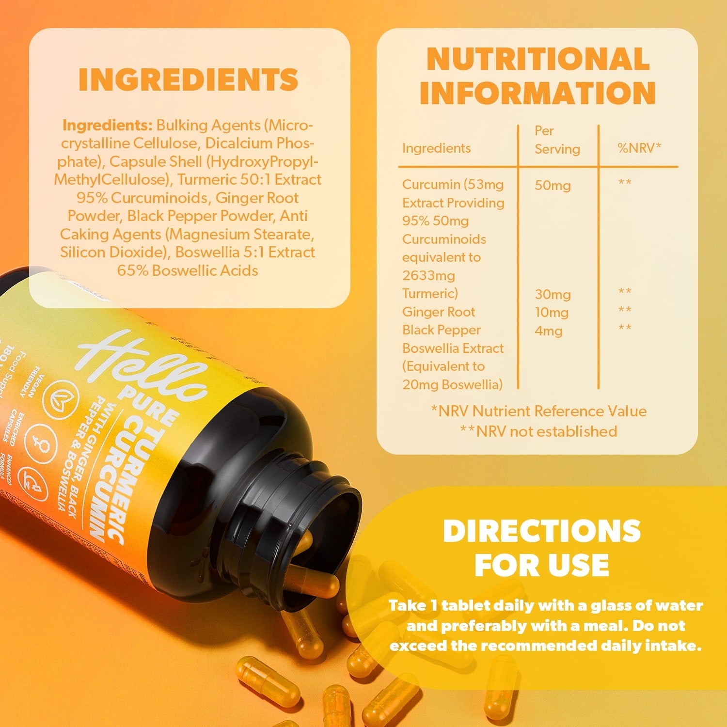 Turmeric Curcumin | 5000mg Extract | 180 Vegan Capsules